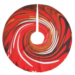 Jupon De Sapin En Polyester Brossé Beau rouge Joyeux Noël