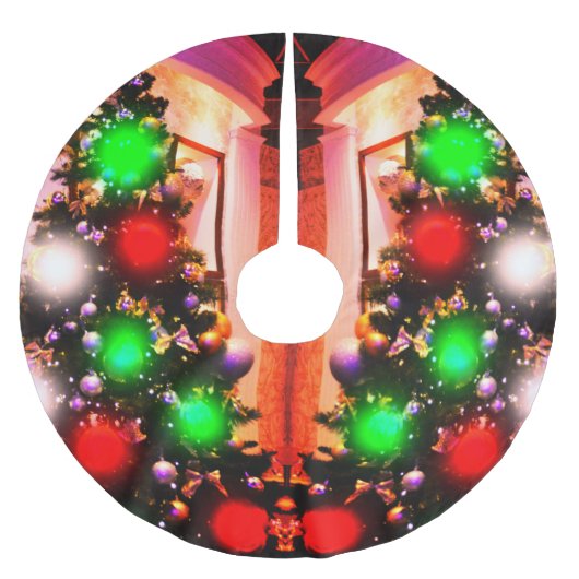 Jupon De Sapin En Polyester Brossé Beau sapin de Noël (Devant)