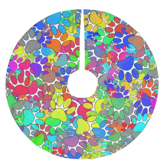 Jupon De Sapin En Polyester Brossé Beaucoup D'Empreintes de pattes De Chiens Partout (Devant)