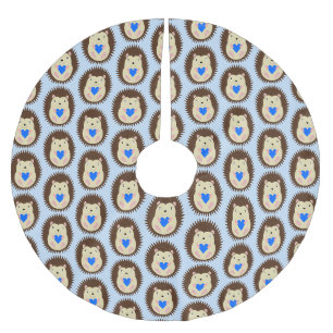 Jupon De Sapin En Polyester Brossé Bébé Garçon Cœur Hérisson à Motifs Bleu