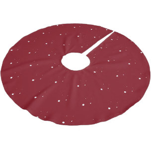 Jupon De Sapin En Polyester Brossé Belle neige bordeaux blanc tombant motif élégant