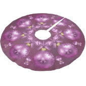 Jupon De Sapin En Polyester Brossé Belle Parties scintillant d'ornements roses (Angle)