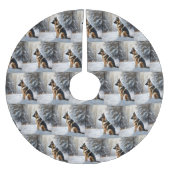 Jupon De Sapin En Polyester Brossé Berger Allemand Laisser Neige Noël (Devant)