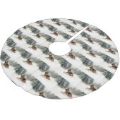 Jupon De Sapin En Polyester Brossé Berger allemand neige de Noël hiver (Angle)