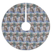 Jupon De Sapin En Polyester Brossé Bernedoodle Chien équitation Moto Noël (Devant)