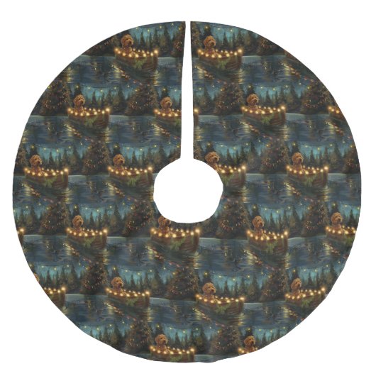 Jupon De Sapin En Polyester Brossé Bernedoodle Noël Festival Voyage (Devant)