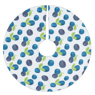 Jupon De Sapin En Polyester Brossé Berries Vintage Blueberry Bilberry Illustration
