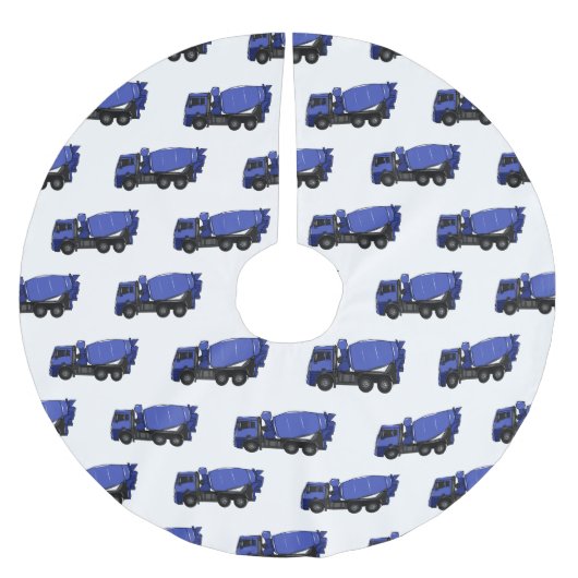 Jupon De Sapin En Polyester Brossé Béton mélange camion de transport caricature (Devant)