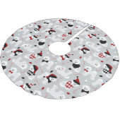 Jupon De Sapin En Polyester Brossé Bichon Frise Christmas Grey (Angle)