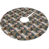 Jupon De Sapin En Polyester Brossé Biewer Terrier Chien dans Noël de neige (Angle)