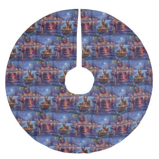 Jupon De Sapin En Polyester Brossé Biewer Terrier Noël Festive Voyage (Devant)