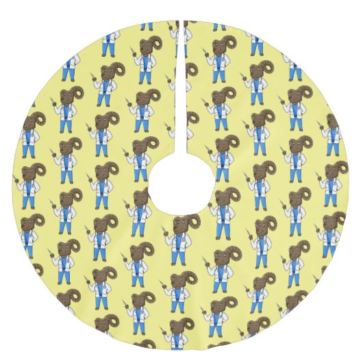 Jupon De Sapin En Polyester Brossé Bighorn sheep doctor cartoon illustration (Devant)