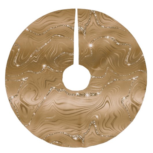 Jupon De Sapin En Polyester Brossé Bijoux Glittery or Glitz (Devant)