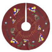 Jupon De Sapin En Polyester Brossé Billiards Pool Cues Noël (Devant)