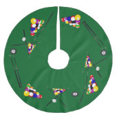 Jupon De Sapin En Polyester Brossé Billiards Pool Cues Noël (Devant)