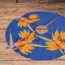 Bird of Paradise Flowers Navy Blue Tree Jupe