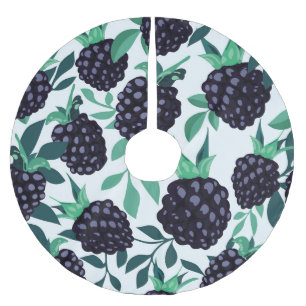 Jupon De Sapin En Polyester Brossé Black Berry Tropical : Fruit Seamless Motif