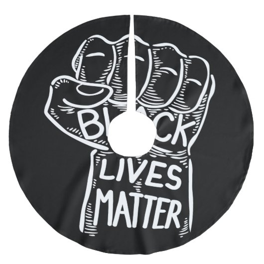 Jupon De Sapin En Polyester Brossé Black Lives Matt, Poing, Black Power, BHM (Devant)