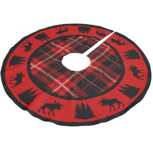 Jupon De Sapin En Polyester Brossé Black Moose rouge et noir Cabine plaid