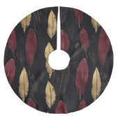 Jupon De Sapin En Polyester Brossé Black Red Gold Feathers Christmas (Devant)