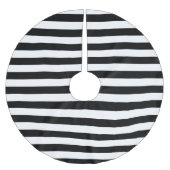 Jupon De Sapin En Polyester Brossé Black White Parallel Strips Noël (Devant)