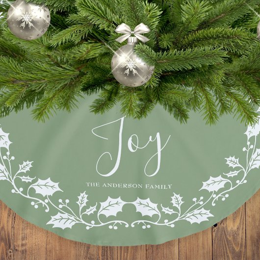 Jupon De Sapin En Polyester Brossé Blanc Noël Holly Joie Lumière Vert
