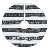 Jupon De Sapin En Polyester Brossé Blanc noir rayé élégant (Devant)