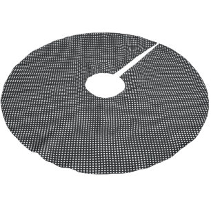 Jupon De Sapin En Polyester Brossé Blanc personnalisable sur fond noir à pois
