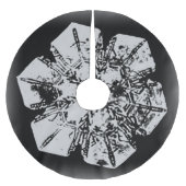 Jupon De Sapin En Polyester Brossé Blanc sur flocon noir (Devant)