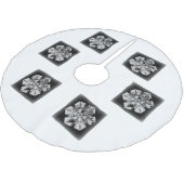 Jupon De Sapin En Polyester Brossé Blanc sur flocon noir (Angle)