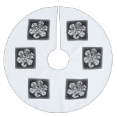 Jupon De Sapin En Polyester Brossé Blanc sur flocon noir (Devant)