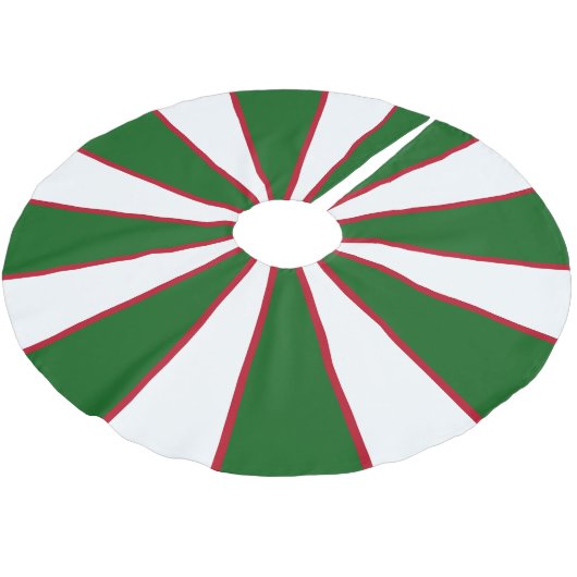 Jupon De Sapin En Polyester Brossé Blanc vert et rouge (Angle)