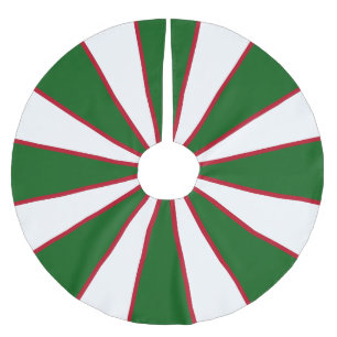 Jupon De Sapin En Polyester Brossé Blanc vert et rouge