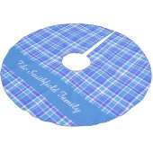 Jupon De Sapin En Polyester Brossé Bleu blanc Plat Nom de famille Personnalisé Noël (Angle)