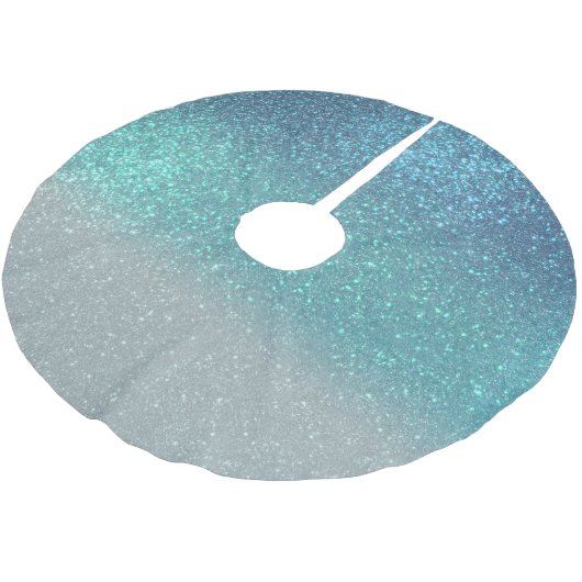 Jupon De Sapin En Polyester Brossé Bleu clair Turquoise Parties scintillant brillante (Angle)