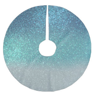 Jupon De Sapin En Polyester Brossé Bleu clair Turquoise Parties scintillant brillante
