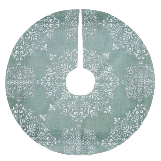 Jupon De Sapin En Polyester Brossé Bleu d'Aqua et jupe d'arbre de conception de (Devant)