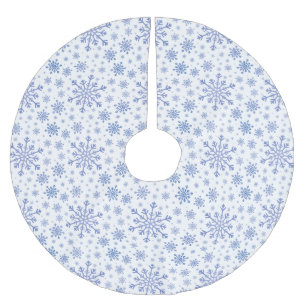 Jupon De Sapin En Polyester Brossé Bleu de la marine Flammes de neige de Noël en hive