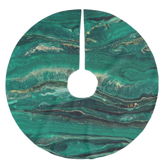 Jupon De Sapin En Polyester Brossé Bleu doré Marbling : Art fluide (Devant)