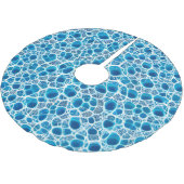 Jupon De Sapin En Polyester Brossé Bleu et blanc Frosty Imaginaire Abstrait Ice Mosai (Angle)