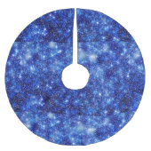Jupon De Sapin En Polyester Brossé Bleu foncé Étoiles étoilées Noël  (Devant)