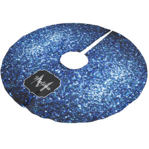 Jupon De Sapin En Polyester Brossé Bleu foncé foncé brillant parties scintillant scin