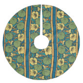 Jupon De Sapin En Polyester Brossé Bleu jaune Nasturtium Fleur Nouveau Motif (Devant)