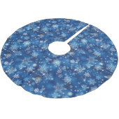 Jupon De Sapin En Polyester Brossé Bleu Motif des flocons les plus beaux ID846 (Angle)