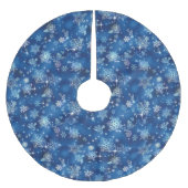 Jupon De Sapin En Polyester Brossé Bleu Motif des flocons les plus beaux ID846 (Devant)