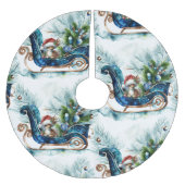 Jupon De Sapin En Polyester Brossé Bleu Sled Bébé Reindeer (Devant)