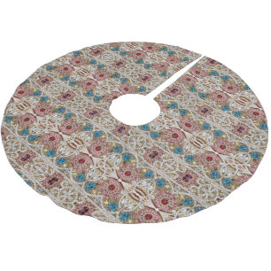 Jupon De Sapin En Polyester Brossé bleu turquoise or bordeaux rose bohème