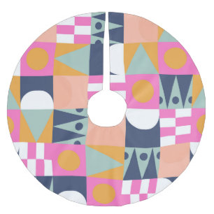 Jupon De Sapin En Polyester Brossé Bloc de couleur africain, motif géométrique.