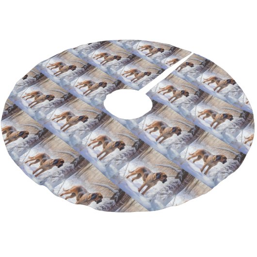 Jupon De Sapin En Polyester Brossé Bloodhof Laisser Neige Noël (Angle)