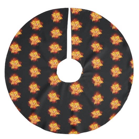 Jupon De Sapin En Polyester Brossé Blooming Fire Rose (Devant)